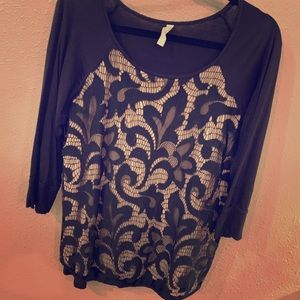 Black lace 3/4 sleeve top from stitch fix